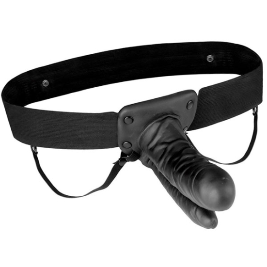 Страпон полый Lux Fetish Unisex Vibrating Double Penetrating